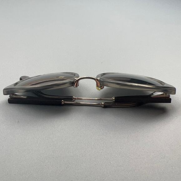 Sunny Patoche Round Sunglasses Gray Frame Wood Arms Unisex Retro - Picture 5 of 7